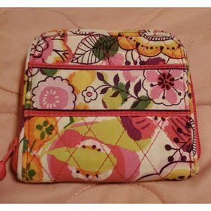 VERA BRADLEY Mini Zip Wallet CLEMENTINE Small Wallet Clutch Pocket Wallet